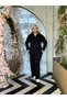 Women's Plus Size Half Zipper Detailed Knitwear Sweater and Knitwear Pants 24691 - 4