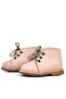 Baby Girl Powder Pink Genuine Leather Lace-Up Boots - Handmade First Step Shoes - 3