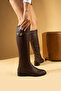 Women's Coffee Stylish Style Casual Comfortable Buckle Suitable for All Chimney Boots - 2