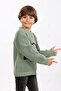Boy's Crew Neck Teddy Bear Embroidered Knitwear Sweater - 4