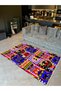 Asena Collection Multicolored Abstract Figures and Heart Pattern Creative Modern Decorative Carpet 39 - 2