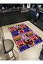 Asena Collection Multicolored Abstract Figures and Heart Pattern Creative Modern Decorative Carpet 39