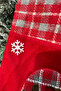 Cute Teddy Bear Christmas Plush Socks Embossed 40X26 cm Red Plaid New Year Pine Tree Hanging Ornament - 10