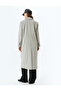 Buttoned Double Breasted Extra Long Stamp Coat - 4