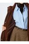 Shawl Collar Zippered Snap Button Lined Pocket Detailed Coat - 5