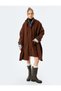 Shawl Collar Zippered Snap Button Lined Pocket Detailed Coat - 3