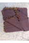 Handmade Crystal Drop Beaded Writing, Cheesecloth Yemeni, Scarf, 4 Edge-Embroidered - 3