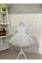 Karolin Puffy White Dress with Balloon Sleeves - Special Occasion Girl's Evening Dress - 2