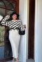 Patterned Blouse Dress Combination Knitwear Casual Double Set