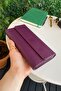Tampa - Genuine Leather Purple Wallet with Magnetic Phone Compartment, 14 Card Compartments - 3