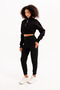 High Waist Elastic Pocket Relaxed Cut Recovery Jogger Black Women's Leggings - Beat - 4