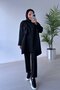 Floral Asymmetrical Cut Scuba Set - Black