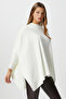 Women's Zenta Oversize Side Slit Cream Knitwear Sweater - 5