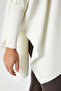 Women's Zenta Oversize Side Slit Cream Knitwear Sweater - 8