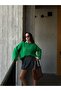 Benetton Green Oversize Crew Neck Soft Knitwear Sweater 26046 - 4