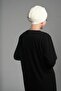 Practical Cream Hijab Bonnet - Sandy Fabric, Snap and Drawstring, 1831_40 - 3