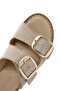Beige Suede Leather Women's Slippers - Buckle, 24sfd341610 - 7