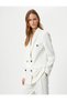 Oversize Blazer Jacket Double-Breasted Lined Double Pocket with Flap - 3