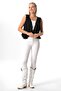 Sleeveless Atlas Autumn and Winter Asymmetrical Cut Combed Cotton Viscose Vest Gray Gray - 5