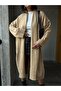 Mink Dirty Stitching Detailed Long Oversize Soft Knitwear Cardigan 26257 - 2
