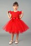 Red Tulle Girls' Evening Dress Party Dress - 7