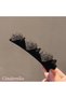 Heart Hair Curler Velvet Textured Side Hair Clip Black - Mini Rhinestone Clamp Clip Hair Accessory - 4