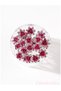 10-Piece Mini Crystal Stone Flower Design Hairpin Hair Clip Hot Pink - Wedding Henna Promise Bun Hair Clip - 5
