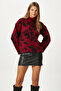 Women's Fever Furry Burgundy Turtleneck Sweater - 6