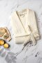 Ecru Unisex Kimono Muslin Bathrobe - 100% Cotton & High Water Absorbent Bathrobe - 5