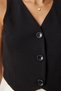V Neck Lycra Crop Knitted Vest Black Lrv0060 - 4