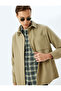 Viscose Blend Shirt Jacket with Pocket Detail