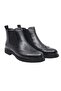 Black Genuine Leather Elastic - Fur Men's Boots - 2