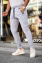 New Season Knee Print and Zipper Detailed Leg Cuffed Sweatpants - 2