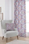 Red Ethnic Tulip Motif Special Design Pillow Digital Printed Curtain Otyk002-pr