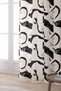 Black Cream Colored Modern Silhouette Patterned Digital Printed Curtain Cgh1100-pr - 2