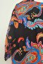 Women's Large Size Nature and Flower Printed Woven Black Dress with Pockets - 5