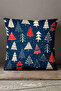 Velvet Babyface Red Navy Blue Christmas Themed Digital Printed Throw Pillow Pillow Case - Cgh295