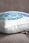 Velvet Babyface White Blue Sea Shell Marine Patterned Digital Printed Throw Pillow Pillow Case Cgh531 - 2