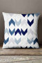 Velvet Babyface White Blue Modern Geometric Patterned Throw Pillow Pillow Case - Cgh341