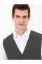 Gray Melange Knitwear Vest 50263176-Vr086 - 2