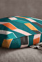 Velvet Babyface Blue Orange Modern Figured Throw Pillow Pillow Case - Cgh176 - 2