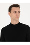 Black Regular Fit Quarter Collar Wool Blend Basic Knitwear Sweater 50270049-Vr046 - 2