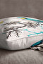 Velvet Babyface Blue Yellow Bird Flower Patterned Throw Pillow Pillow Case - Cgh138 - 2