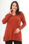 Trend42Plus Plus Size V-Neck Split Basic Tile Blouse