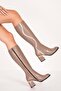 Genuine Leather Snake Detailed Stylish Heeled Boots Ast.8136 - 6