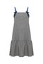 Women's Blue Plaid Velvet Strap Mini Dress