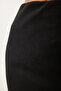 Long Suede Skirt - Slit, Black, Lmc0046 - 7