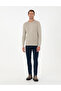 Sand Melange Slim Fit Crew Neck Wool Blended Knitwear Sweater 50296457-Vr123 - 4