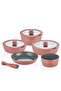 Auris X Large 9 Piece Peach Cookware Set - 2
