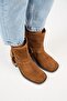 (Livia) Women's Genuine Leather Biker Tan Boots - 2